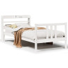 Estructura de cama con cabecero sin colchón blanco 90x200 cm 2