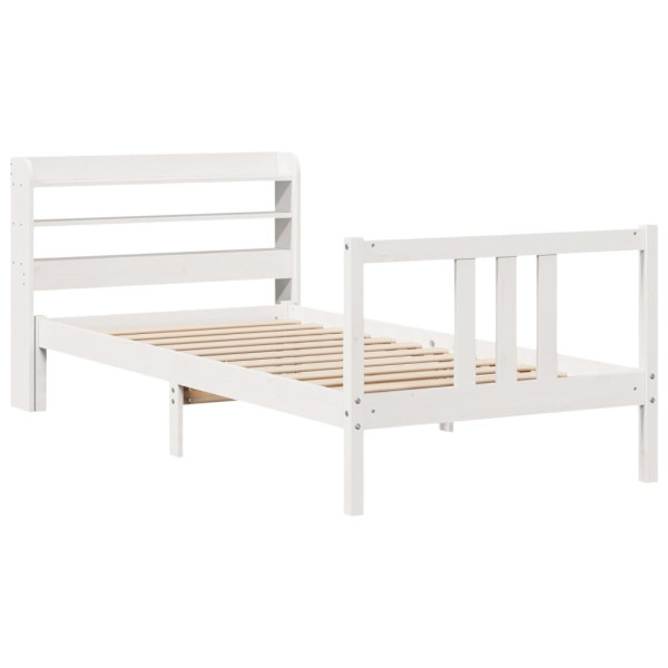 Estrutura de cama com cabeçalho sem colchão branco 90x200 cm M 3