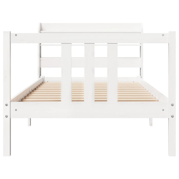 Estrutura de cama com cabeçalho sem colchão branco 90x200 cm M 4