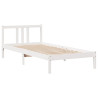 Estrutura de cama com cabeçalho sem colchão branco 90x200 cm 5