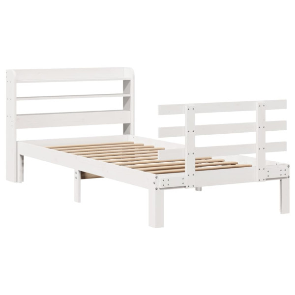 Estrutura de cama com cabeçalho sem colchão branco 90x200 cm M 3