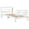 Estrutura de cama com cabeçalho sem colchão branco 90x200 cm 3