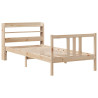 Estrutura de cama com folheado de madeira maciça de pinheiro 90x190 cm 3