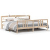 Estrutura de cama com folheado madeira de pinheiro sólido 200x200cm 2