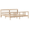 Estrutura de cama com folheado madeira de pinheiro sólido 200x200cm 3