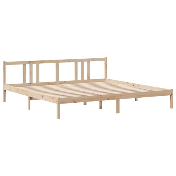 Estructura de cama con cabecero madera maciza de pino 200x200cm M 5