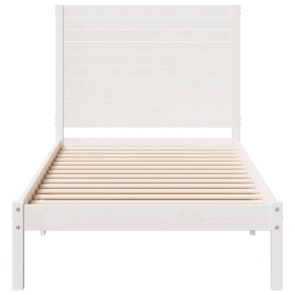 Cama extralarga sin colchón madera maciza blanca 90x220 cm M 4