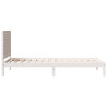 Cama extralarga sin colchón madera maciza blanca 90x220 cm 5