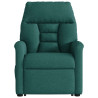 Sillón masaje eléctrico reclinable elevable tela verde oscuro 4