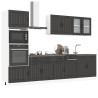 Mueble de cocina Kalmar negra 7 piezas madera contrachapada 1