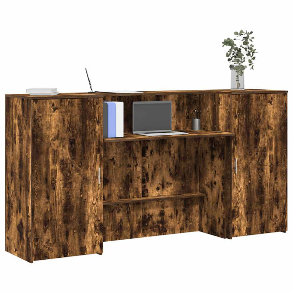 Mostrador de recepción roble ahumado 200x50x103.5 cm D