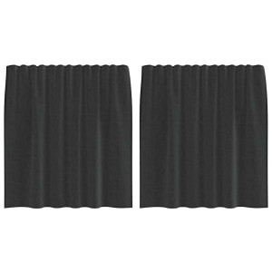 Cortinas de gasa con bolsillos para varillas 2 uds. negro H