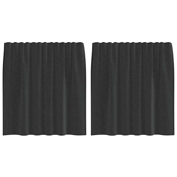 Cortinas de gasa con bolsillos para varillas 2 uds. negro M 2