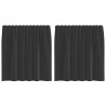 Cortinas de gasa con bolsillos para varillas 2 uds. negro 2