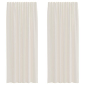 Cortinas de gasa con bolsillos para varillas 2 uds. crema H