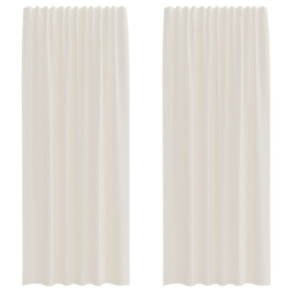 Cortinas de gasa con bolsillos para varillas 2 uds. crema M 2