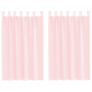 Cortinas de gasa con bolsillos para varillas 2 uds. rosa claro H