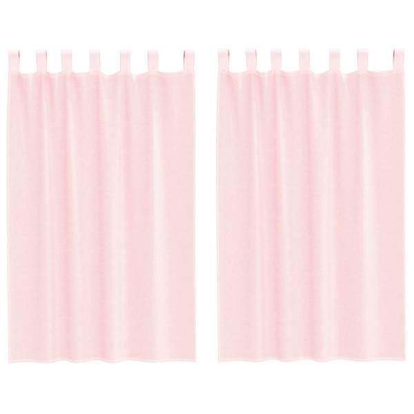 Cortinas de gasa con bolsillos para varillas 2 uds. rosa claro M 2