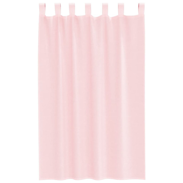 Cortinas de gasa con bolsillos para varillas 2 uds. rosa claro M 4