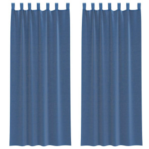 Cortinas de gasa con bolsillos para varillas 2 uds. azul real H