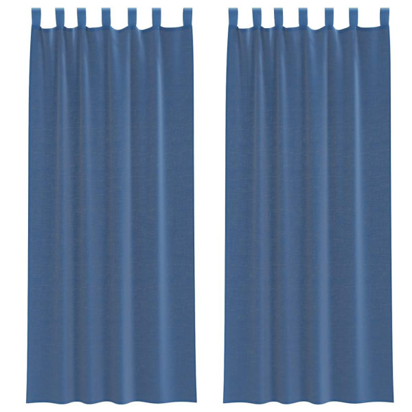Cortinas de gasa con bolsillos para varillas 2 uds. azul real M 2