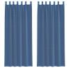 Cortinas de gasa con bolsillos para varillas 2 uds. azul real 2