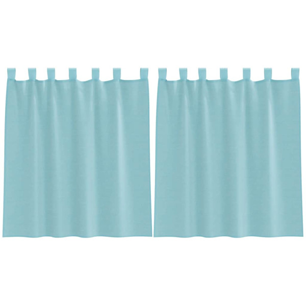 Cortinas de gasa con bolsillos para varillas 2 uds. turquesa M 2