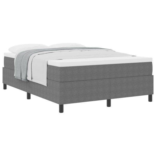 Cama Box com Colchão Cinza Claro. 140 x 200 cm. Veludo. M 3