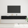 Conjunto de mueble de TV con almacenamiento con puerta 4 pcs Roble negro 4