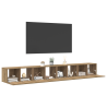 Conjunto de mueble de TV 4 pcs Roble artesanal 3