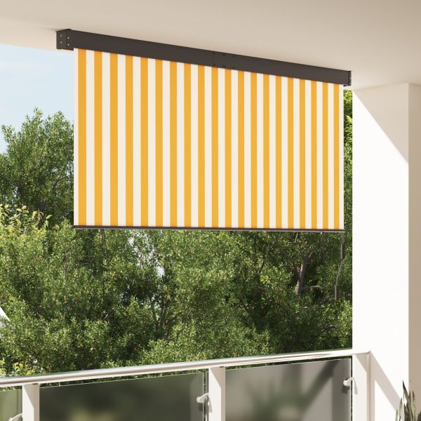 Cortina de Rodillo Exterior naranja y blanco 220 x 250 cm tela D