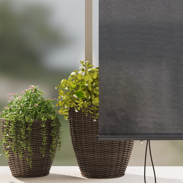 Cortina de Rodillo Exterior Rayado Manual Antracita 220 x 250 cm tela M 4