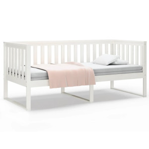 Cama dia sem colchão branco 100x200 cm pinho de madeira maciça H