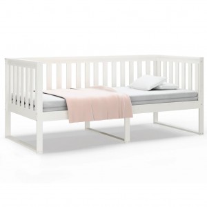 Diván sin colchón blanco 100x200 cm madera maciza de pino H