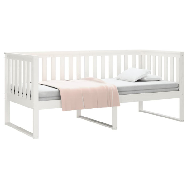Cama dia sem colchão branco 100x200 cm pinho de madeira maciça M 3