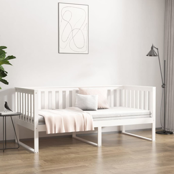 Diván sin colchón blanco 100x200 cm madera maciza de pino M 4