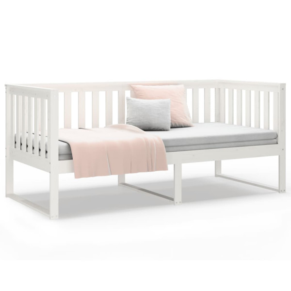 Cama dia sem colchão branco 100x200 cm pinho de madeira maciça M 5