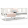 Cama dia sem colchão branco 100x200 cm pinho de madeira maciça 5