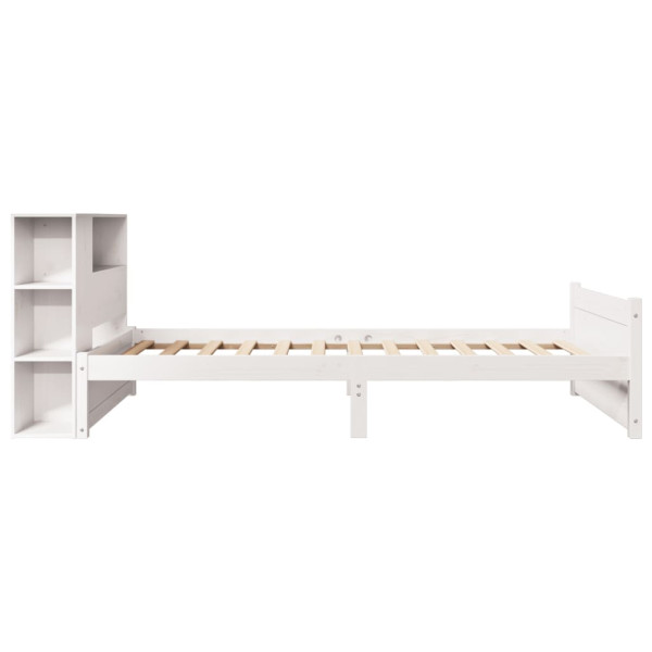 Cama com estante sem colchão 90x200 cm pinho maciço branco M 5