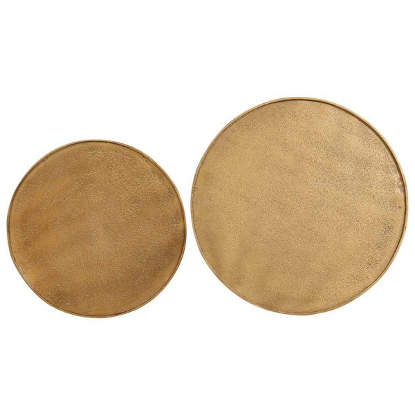 Mesas de centro 2 pcs derivados de madeira dourado M 5