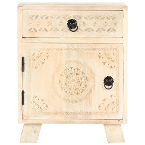 Mesa de cabeceira 40x30x50 cm madeira de mangueira maciça H