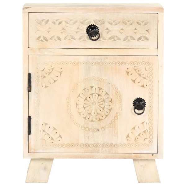 Mesita de noche de madera maciza de mango 40x30x50 cm M 2