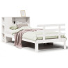 Cama com estante sem colchão 90x190 cm pinho maciço branco 2