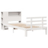 Cama com estante sem colchão 90x190 cm pinho maciço branco 3