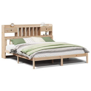 Cama com estante sem colchão 180x200 cm pinho maciço H