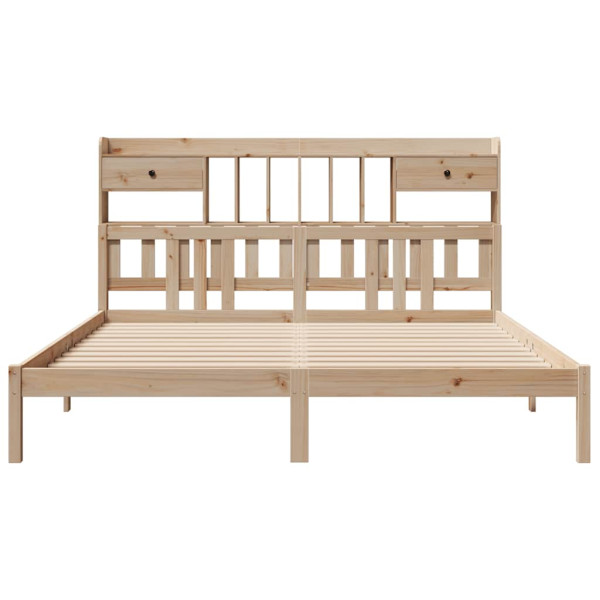 Cama con estantería sin colchón madera maciza de pino 180x200cm M 4