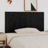 Cabecero de cama de pared madera maciza pino negro 185x3x90 cm 1
