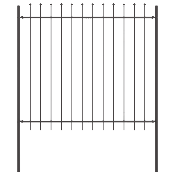 Cerca de Jardim com Topo em Lança Cinza 3.4x1.5 m de Aço M 4