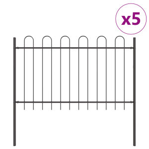 Cerca de Jardín  con Parte Superior de Arco Gris 8.5x1.2 m de Acero H