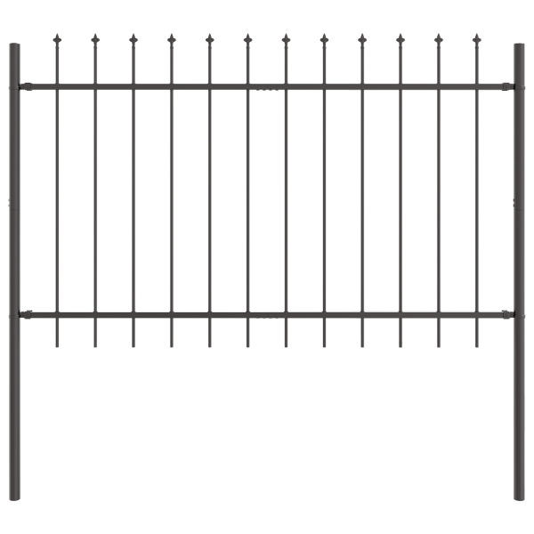 Cerca de Jardim com Topo de Lança Cinza 11.9 x 0.8 m em Aço M 4